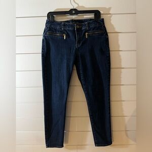 KORS Michael Kors Dark Blue Skinny Jeans with Gold Zippers